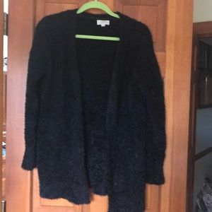 Long black cardigan sweater. Warm and cozy